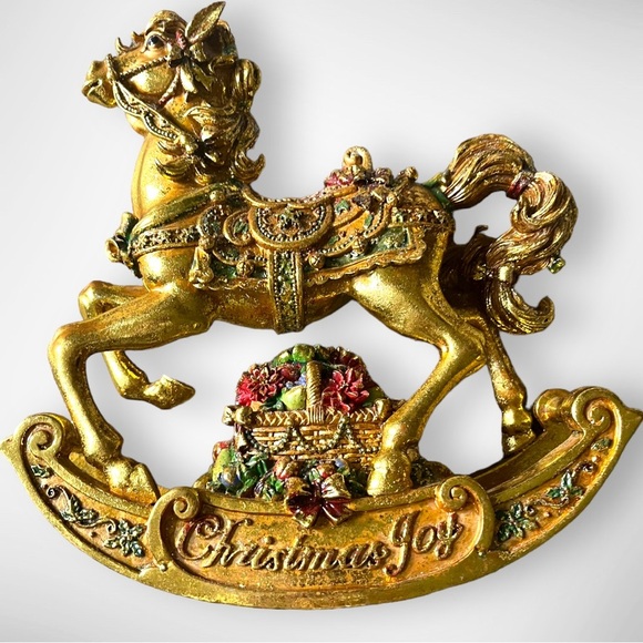 SAN FRANCISCO MUSIC BOX COMPANY GOLDEN OPULENCE MUSICAL ROCKING HORSE - Picture 2 of 8